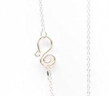 Handmade sterling silver swirl clasp for casual everyday necklace