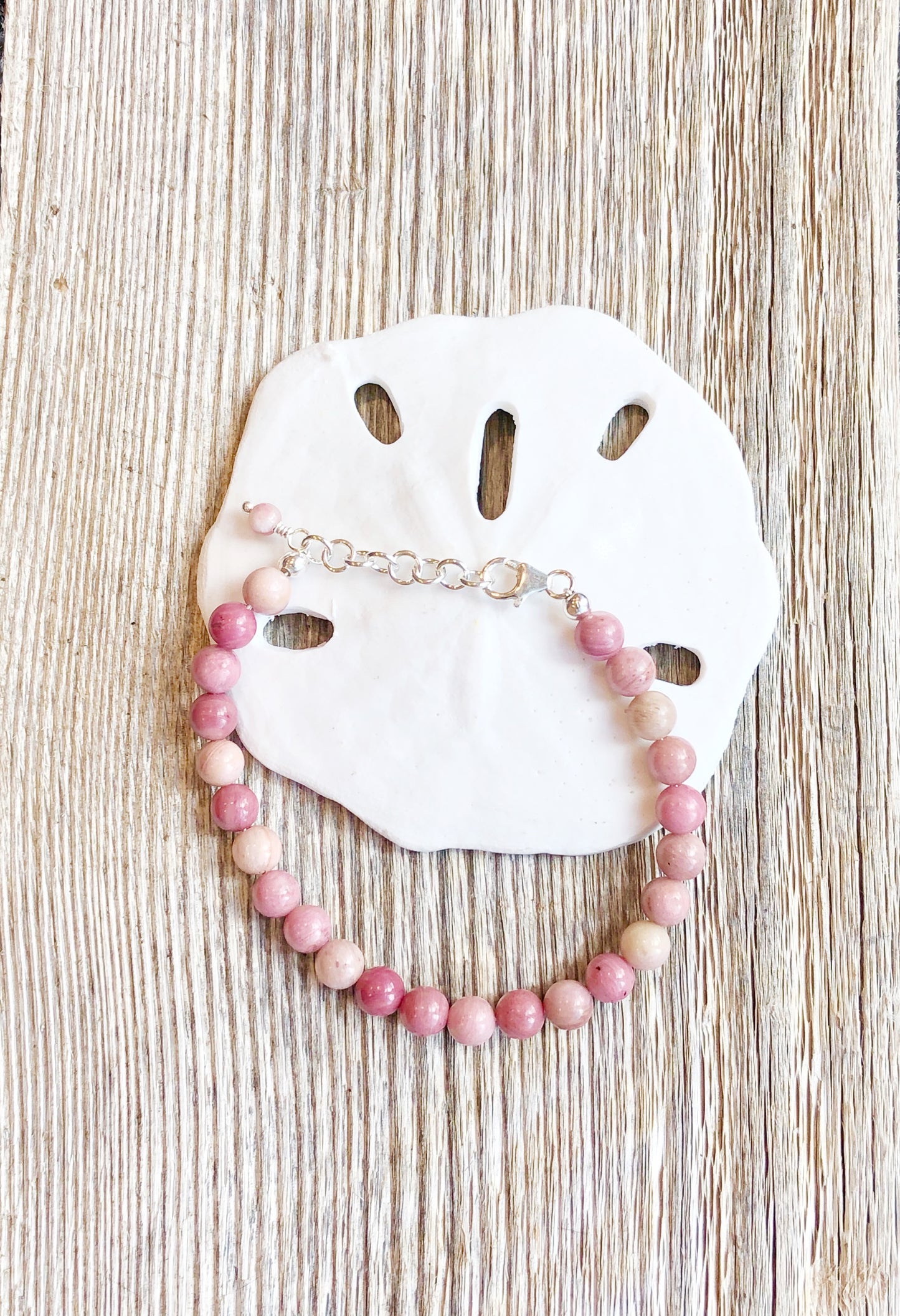 Rhodonite beaded bracelet