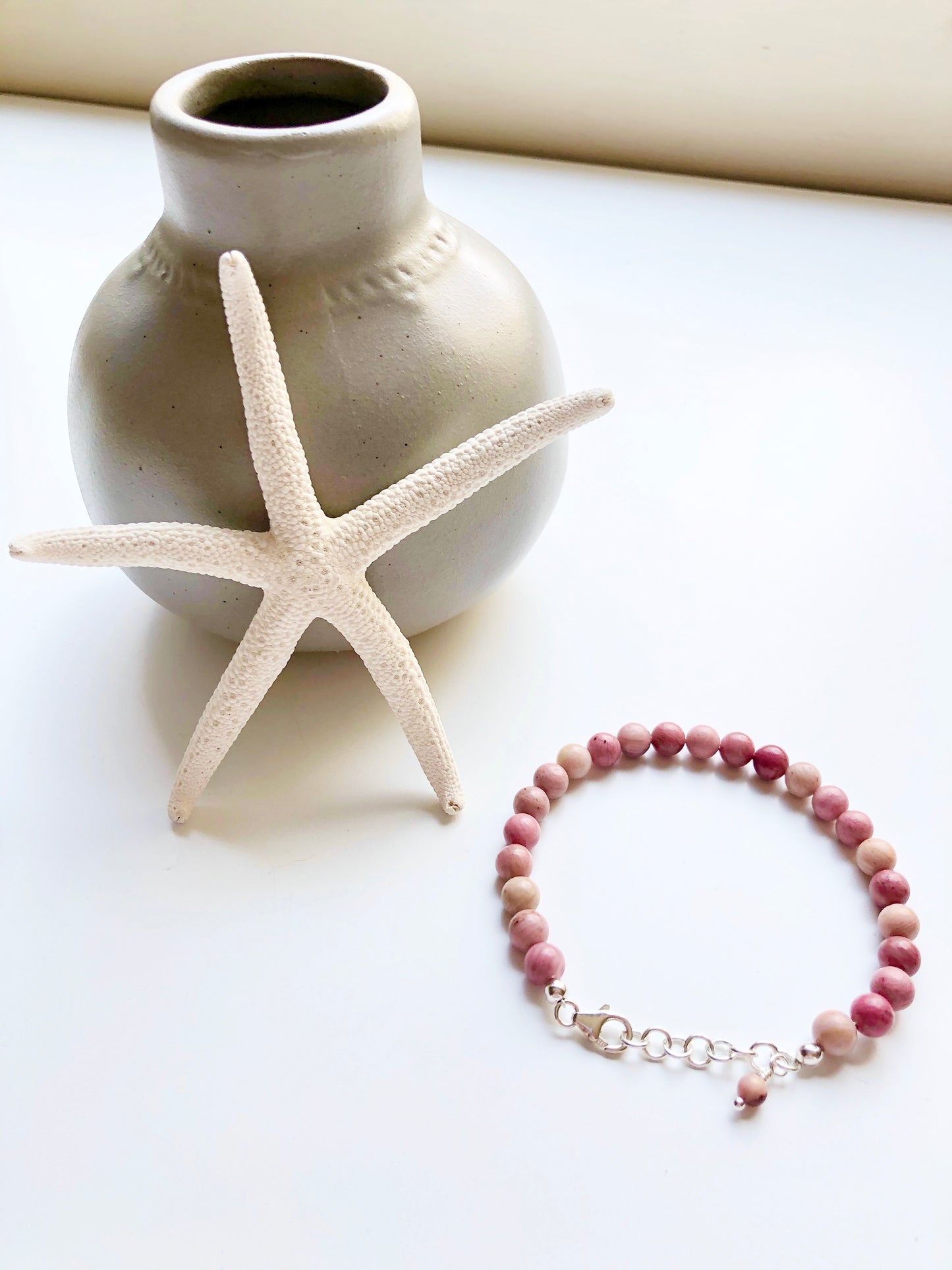 Rhodonite beaded bracelet