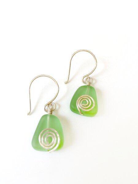 Glass and Sterling Silver Earrings