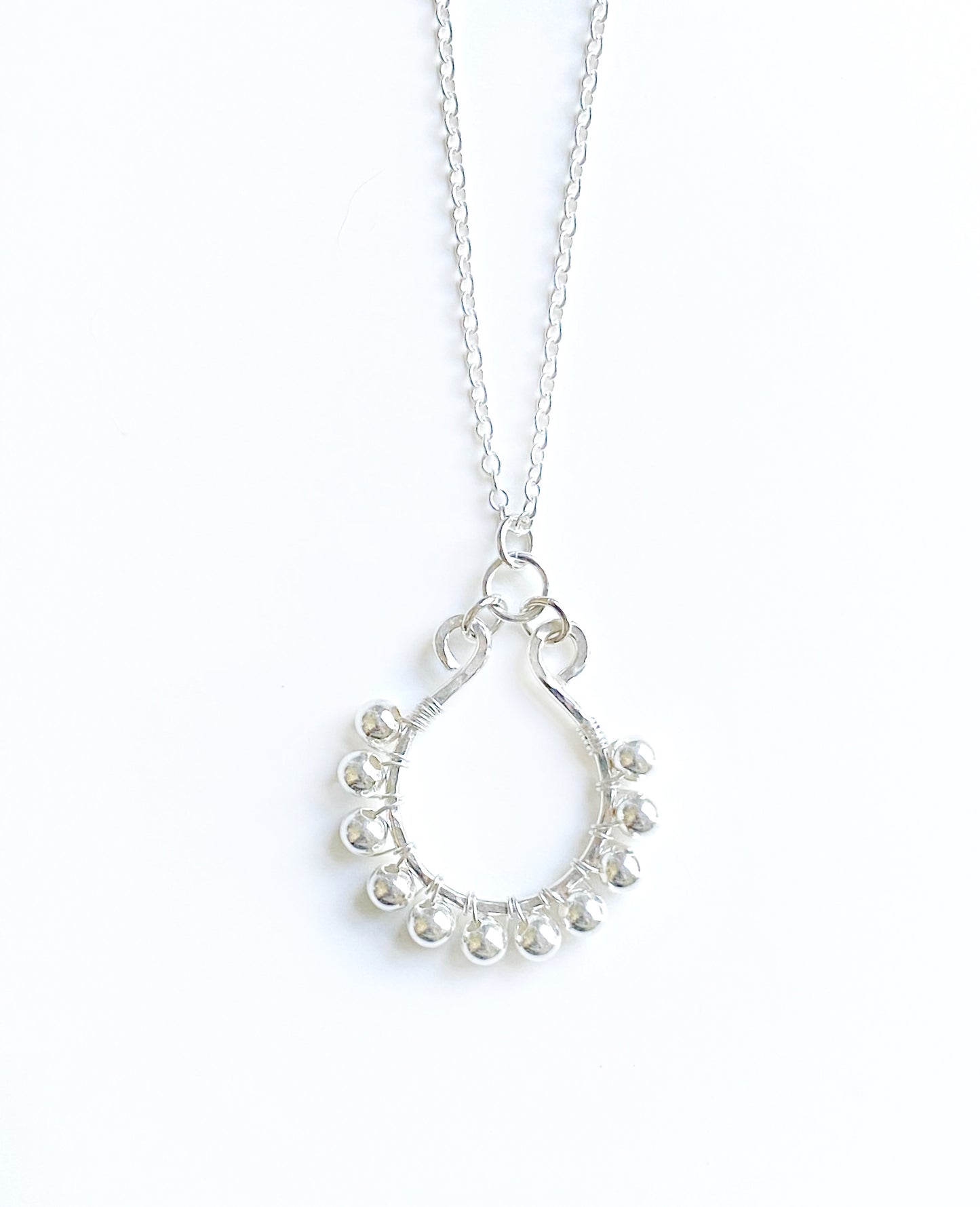 Island Dreams Necklace sterling silver wire wrapped everyday casual necklace