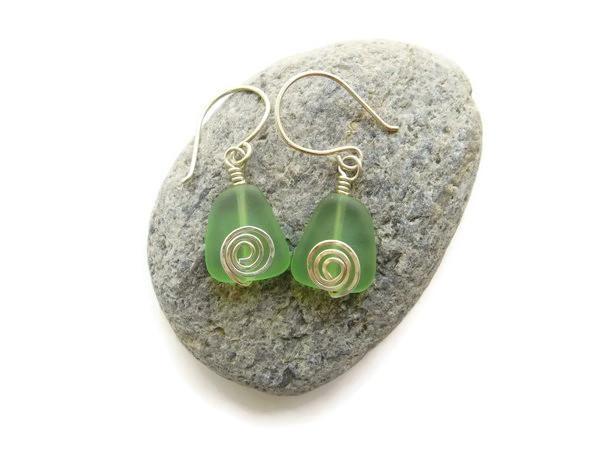 Glass and Sterling Silver Earrings