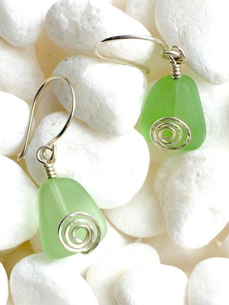 Glass and Sterling Silver Earrings