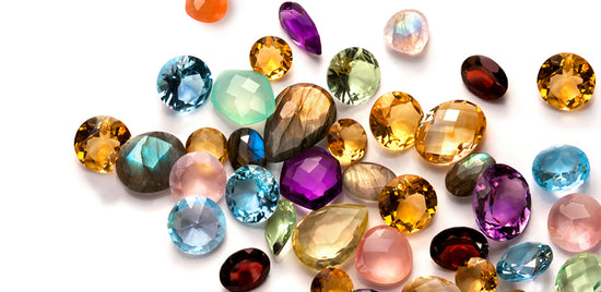 precious and semi precious stones all together in a pile
