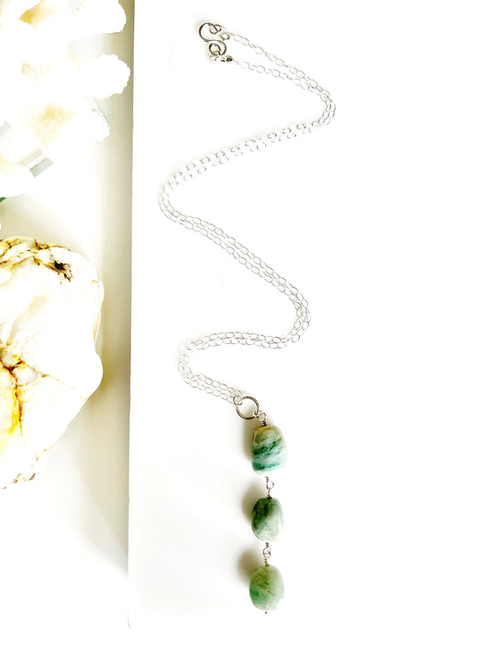Beach Lover Necklace | Multi Beryl | Long Necklace | Everyday Style | Coastal Chic | Simple Jewelry